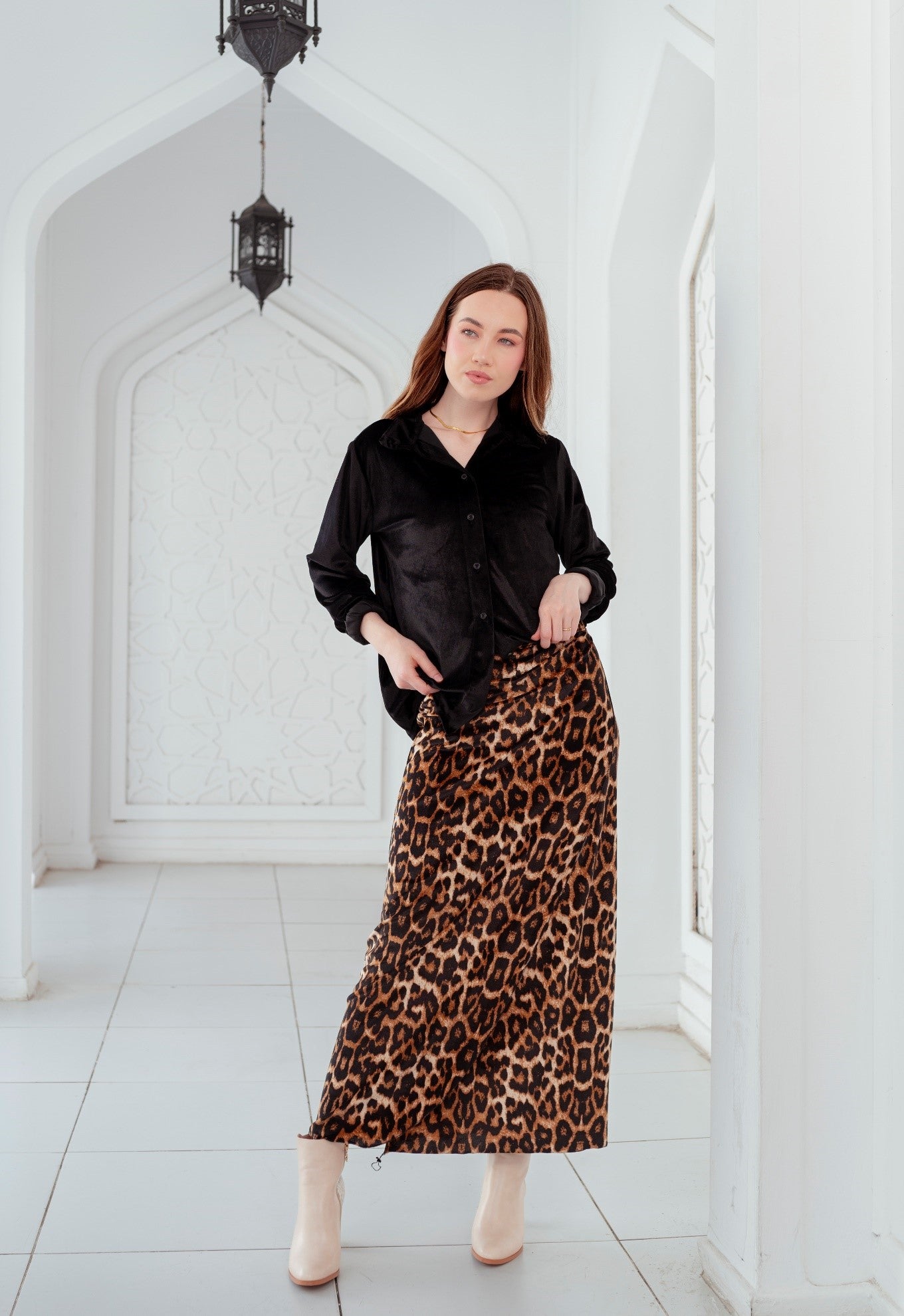 Tiger Velvet Skirt